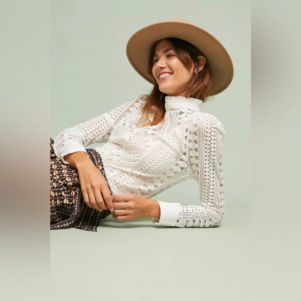 Anthropologie Meadow Rue Lace Button-Down Blouse | Size 6 - Picture 10 of 10